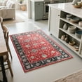 thumbnail image 2 of Cydiria Vintage Boho Traditional Oriental Faux Wool Area Rug,2' x 3', Red, 2 of 8