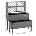 thumbnail image 3 of Outdoor Garden Arch Outsunny Raised Garden Bed with Trellis, 2 Tier Wooden Elevated Planter Box with Legs and Metal Corners, for Vegetables, Flowers, Herbs, Gray,Wooden Garden Arch, 3 of 9