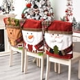 thumbnail image 4 of Inteprter Cubierta de silla de Navidad 3D Dibujos animados Papá Noel Muñeco de nieve Arreglo de sala de estar Suministros Antimacassar Kits de decoración para fiestas Alce, 4 of 6