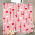 thumbnail image 2 of Valentines Day Shower Curtain, 72"X72" Pink Heart Shower Curtain, Valentine Bathroom Decor, Valentines Day Bathroom Set with Hooks, Cortinas de Baño de San Valentin, 2 of 5