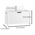 thumbnail image 2 of Toy Box Storage, Wooden Organizer Storage Chest with Safety Hinged Lid, Toy Chest Organizer for Playroom, Multi-Functional Storage Bench, White, 2 of 7