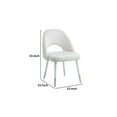 thumbnail image 5 of 22 Inch Side Dining Chair Set of 2 Plush White Velvet Metal and Wood Base, 5 of 6