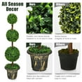 thumbnail image 4 of Costway 4' Artificial Topiary Triple Ball Tree Plant Indoor Outdoor UV Resistant, 4 of 10