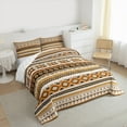 thumbnail image 3 of Manfei Aztec Geometric Queen Comforter Set,Boho Theme Bedding Sets,Brown Beige Bedding Comforter Set For Men Women,Ultra Soft Home Decor Reversible,3-Piece, 3 of 8