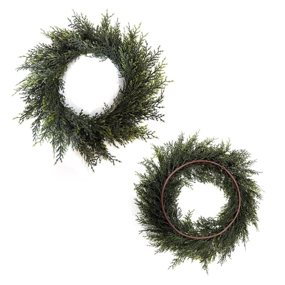 Simulation Green Plant Wreath Christmas Cypres Leaf Green Plant Wreath For Holiday Decoration