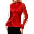thumbnail image 4 of WEAIXIMIUNG T-Shirts Amusants pour Femmes, Mode Décontractée, Manches Longues, Imitation Soie, 4 of 9