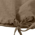 thumbnail image 4 of Helii Women's Cotton Linen Blouse – 3/4 Lantern Sleeve Round Neck Top, Plus Size Loose Fit Tunic with Drawstring Hem, Breathable Summer Shirt for Casual Vacation Brown,XL, 4 of 9