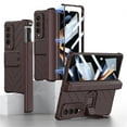 thumbnail image 1 of SaniMore for Samsung Galaxy Z Fold 4 Tempered Glass Screen Case, Rugged PC Case with Pen Holder Adjustable Kickstand Wireless Charging Shockproof Protective Case for Samsung Z Fold 4, Winered, 1 of 10