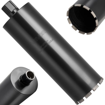 VEVOR Core Drill Bit, 5 inch Diameter, 14 inch Drilling Depth, 1-1/4 in-7 Internal Thread, High-Precision Welding Technology, Wet Diamond Core Bit for Reinforced Concrete, Red Bricks, and Masonry