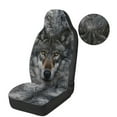 thumbnail image 6 of Garronmavis Wolves Fuzzy Car Seat Covers Front Seats 2 Piece Driver Seat Auto Interior Cover Universal Fit for Car Truck SUV Vans, 6 of 7