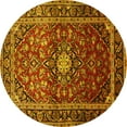 thumbnail image 1 of Ahgly Company Indoor Round Medallion Yellow Traditional Area Rugs, 4' Round, 1 of 4