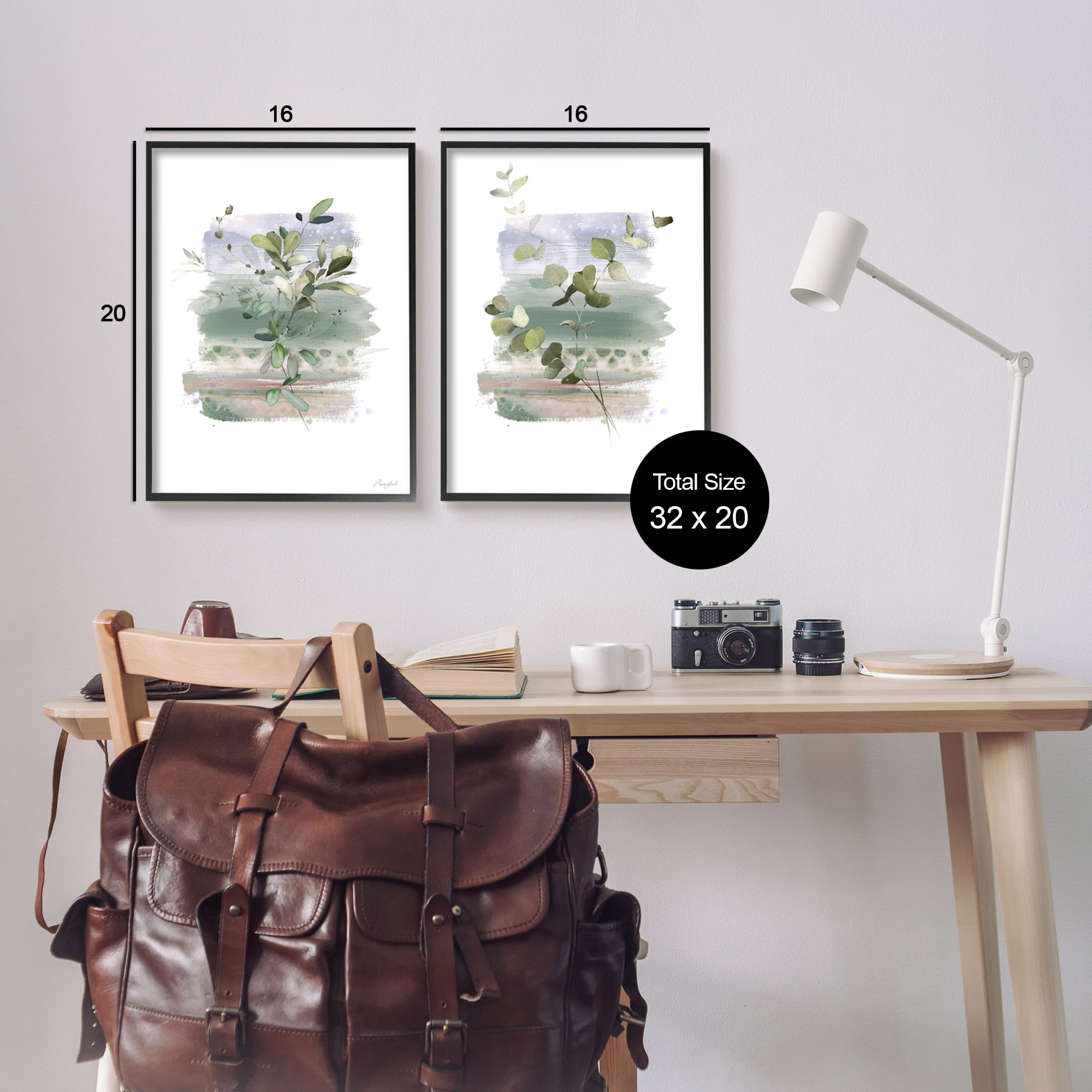 Stupell Industries Modern Botanical Sprigs Botanical & Floral Painting Black Framed Art Print Wall Art, 16 x 20