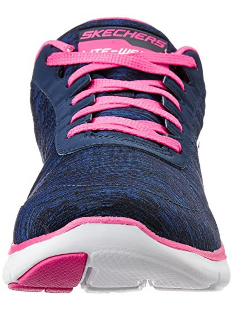 Menos que Entrada Maldición Skechers Women's Flex Appeal 2.0 Fashion Sneaker, Navy Pink, 10 M US -  Walmart.com
