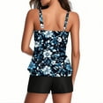 thumbnail image 5 of qucoqpe Womens Two Piece Bathing Suit Fashion Floral Print Tankini Swimsuits for Women Summer Vacation Beach Swimwear with Shorts, 5 of 6