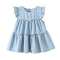 thumbnail image 5 of ATOGUTA Jean Dress for Girls Blue Ruffle Denim Dresses Cute Birthday Party Princess Sundress 1T-5T, 5 of 6