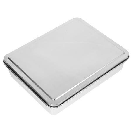 unbranded Stainless Steel Tiramisu Pan with Lid for Professional Bakers 1Set