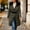 Army Green, variant on Women's Long Padded Coat Set, Faux Fur Collar Belted Outerwear, Warm Winter Suit with Pockets for Daily Wear