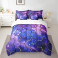 thumbnail image 2 of Erosebridal Geometric Honeycomb Bedding Sets Twin Size,Outer Space Starry Sky Comforter Sets with Sheets,Mystic Cosmos Decor,Reversible,7pcs, 2 of 5