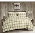 thumbnail image 2 of Chezmoi Collection 3-Piece Plaid Comforter Set Full Size, Tan Beige Blue Plaid Stripe Printed Microfiber Bedding Lightweight Breathable Blanket for All Season, 2 of 7