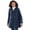 Navy, variant on Plus Size Double-Breasted Hooded Fleece Peacoat