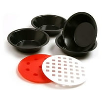 4 Nonstick 5 Inch Mini Pie Pans & 2 Top Cutters #3913 QuicheTart Pot Pies