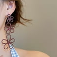 thumbnail image 2 of Triple Flower Dangle Earrings for Women Sterling Silver Post Cubic Zirconia Earrings Floral Tassel Drop Studs Dainty Fashion Ear Jewelry, 2 of 12