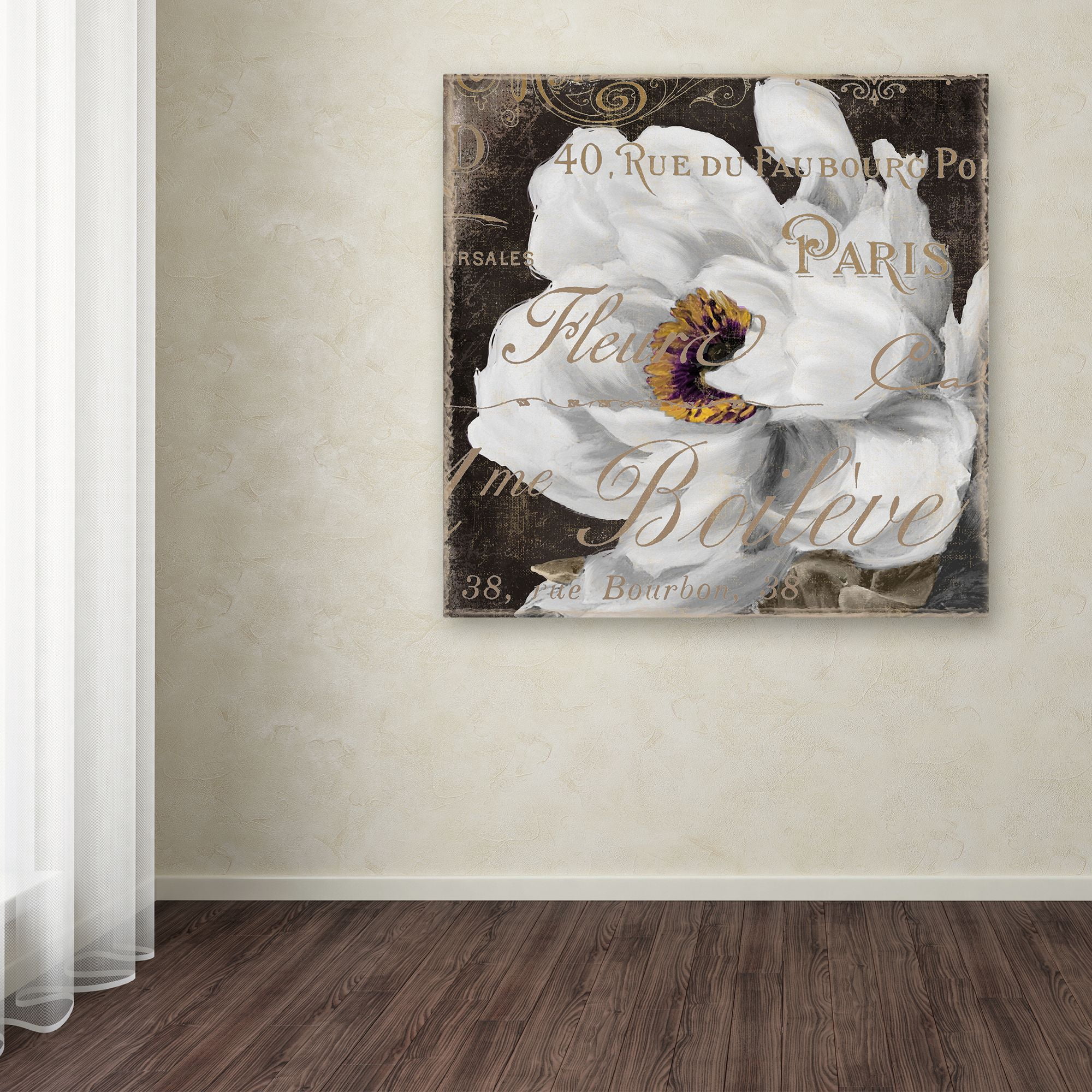 Trademark Fine Art "Fleurs Blanc III" Canvas Art by Color Bakery