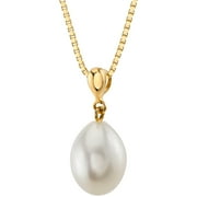 ORAVO Freshwater Pearl Solitaire Pendant Necklace in 14K Yellow Gold, 18"