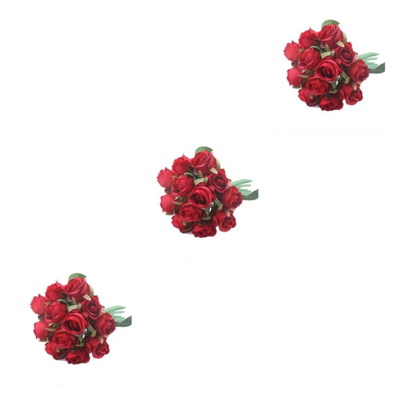 Flores falsas de tela de seda Cateissary 12 piezas rosa