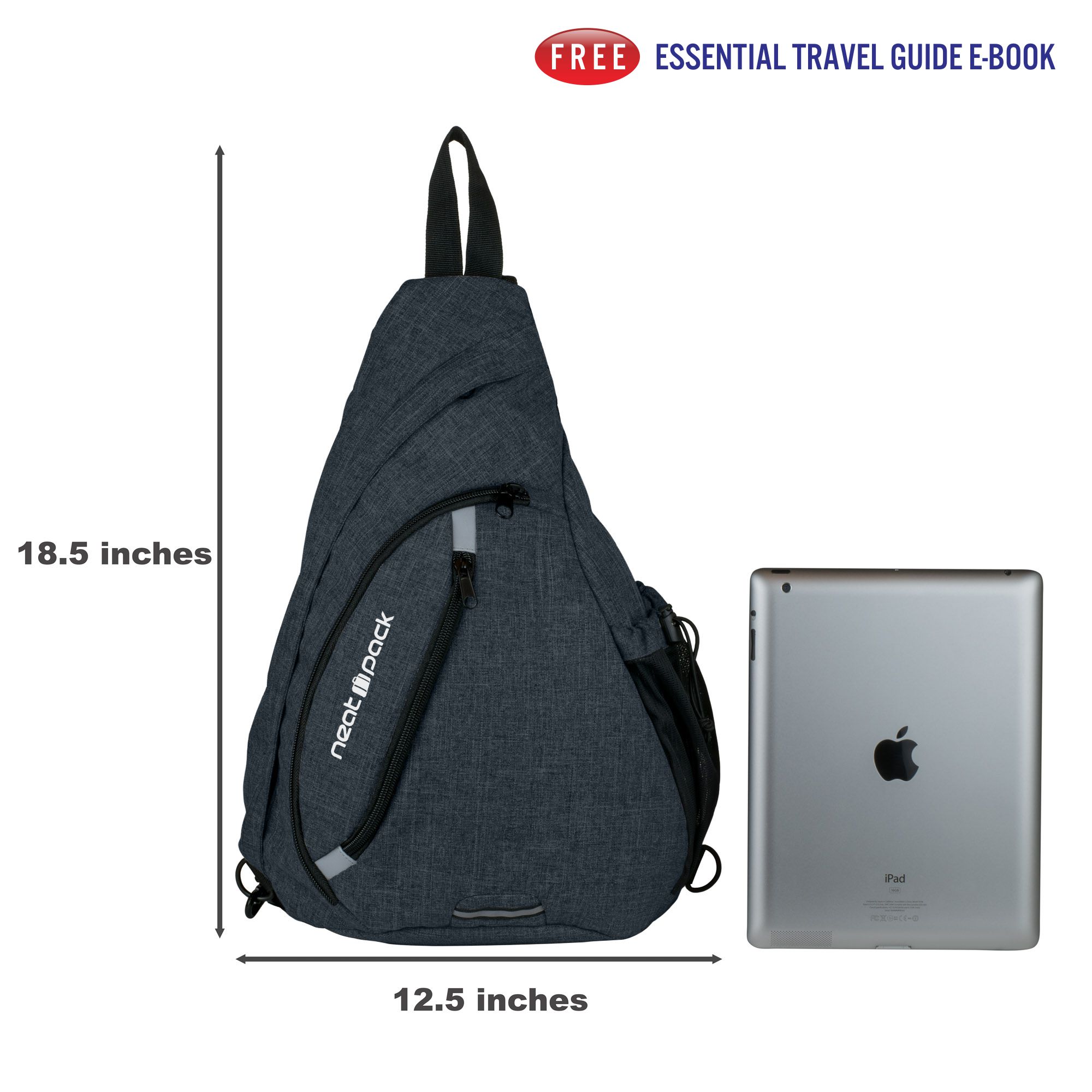 Versatile Canvas Sling Bag Backpack with RFID Security Pocket and Multi Compartments - Black - image 2 of 9
