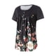 thumbnail image 2 of Sunloudy - Camiseta larga con cuello henley para mujer, camisetas de manga corta con estampado de flores, rayas, llamas y oro Sunloudy  S M L XL XXL, 2 of 9
