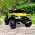 thumbnail image 4 of Accreate 2 Seater Ride on Car with Remote Control, 4WD Off-Road Truck 12V Electric Battery Powered Ride on Toys, 25W Dual Motor, Spring Suspension, 3 Speed, Decor Spare Tire, for Boys Girls, 4 of 6