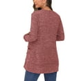 thumbnail image 2 of Innerwin Cardigan Sweater Long Sleeve Ladies Outwear Holiday Solid Color Soft Cardigans Red L, 2 of 3