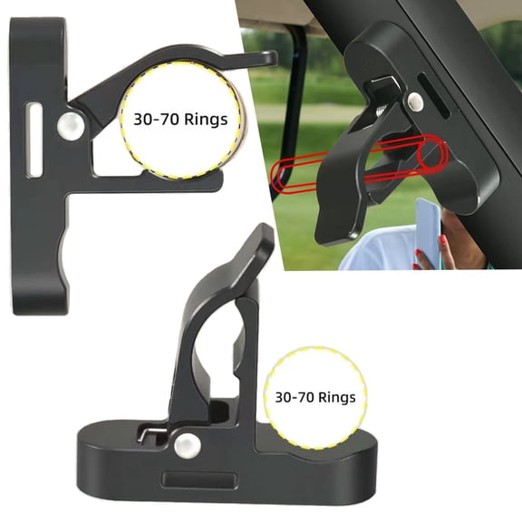 Wiher Golf Holder Clip, Magnetic Golf Cigar Holder Clip with Aluminum Alloy Stand Clip Hold 30-70 Rings for Golf Carts, Boats, Fishing Rods, Club