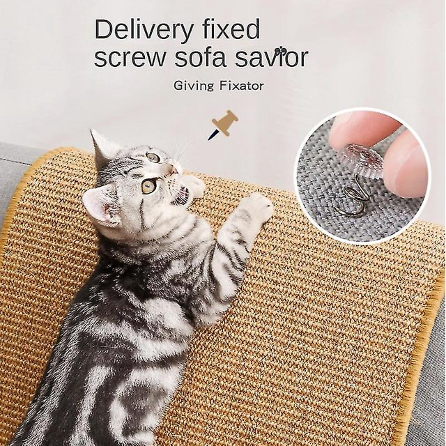 Rascador para gatos, alfombrilla de sisal, rascador para gatos para afilar las u?as, raspador para gatos, árbol, juguetes para gatos, silla, mesa, sofá, alfombrillas (1 pieza, marrón) ZefeiWu 8390606571212