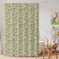 thumbnail image 6 of Shower Curtain Green Floral Silhouette Shower Curtains for Bathroom Decor, Waterproof Polyester Shower Curtain Set with Hooks, Small Stall Size 36" x 72" Vintage Spring Flower, 6 of 9