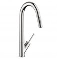 thumbnail image 1 of Hansgrohe 10821801 Axor Starck Single-Handle Pull-Down Sprayer Kitchen Faucet in Steel Optik, 1 of 1