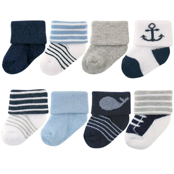 Luvable Friends Unisex Baby Newborn and Baby Terry Socks, Whale, 6-12 Months
