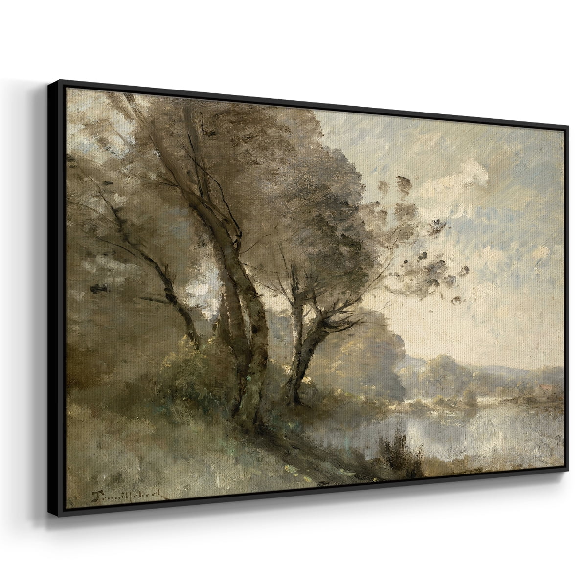 Vintage Landscape-MXVIII By Wexford Home Framed in Black Wood Gallery Wrapped Canvas 27 in. x 41 in.