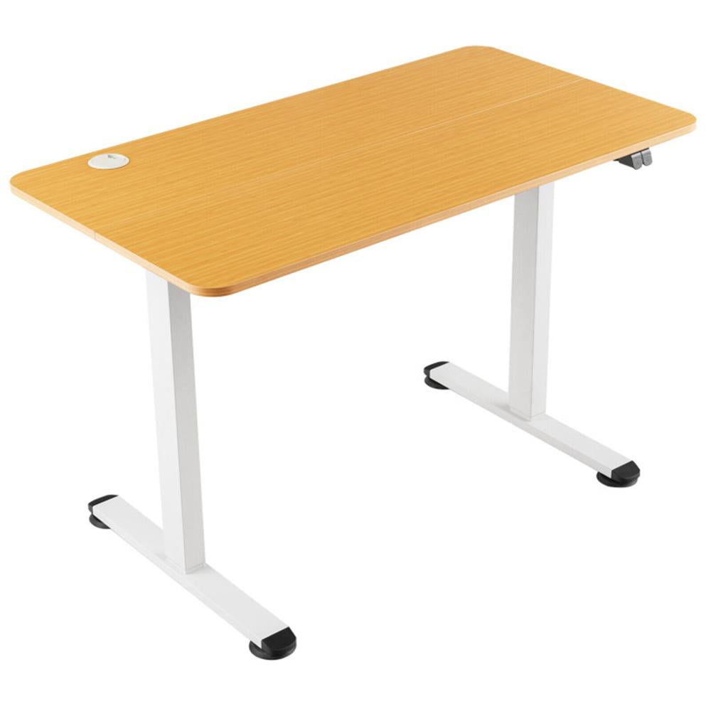 Demi Bonn Electric Standing Desk Adjustable Stand up Computer Desk Anti-collision, Small Home Study Writing Table, Beige