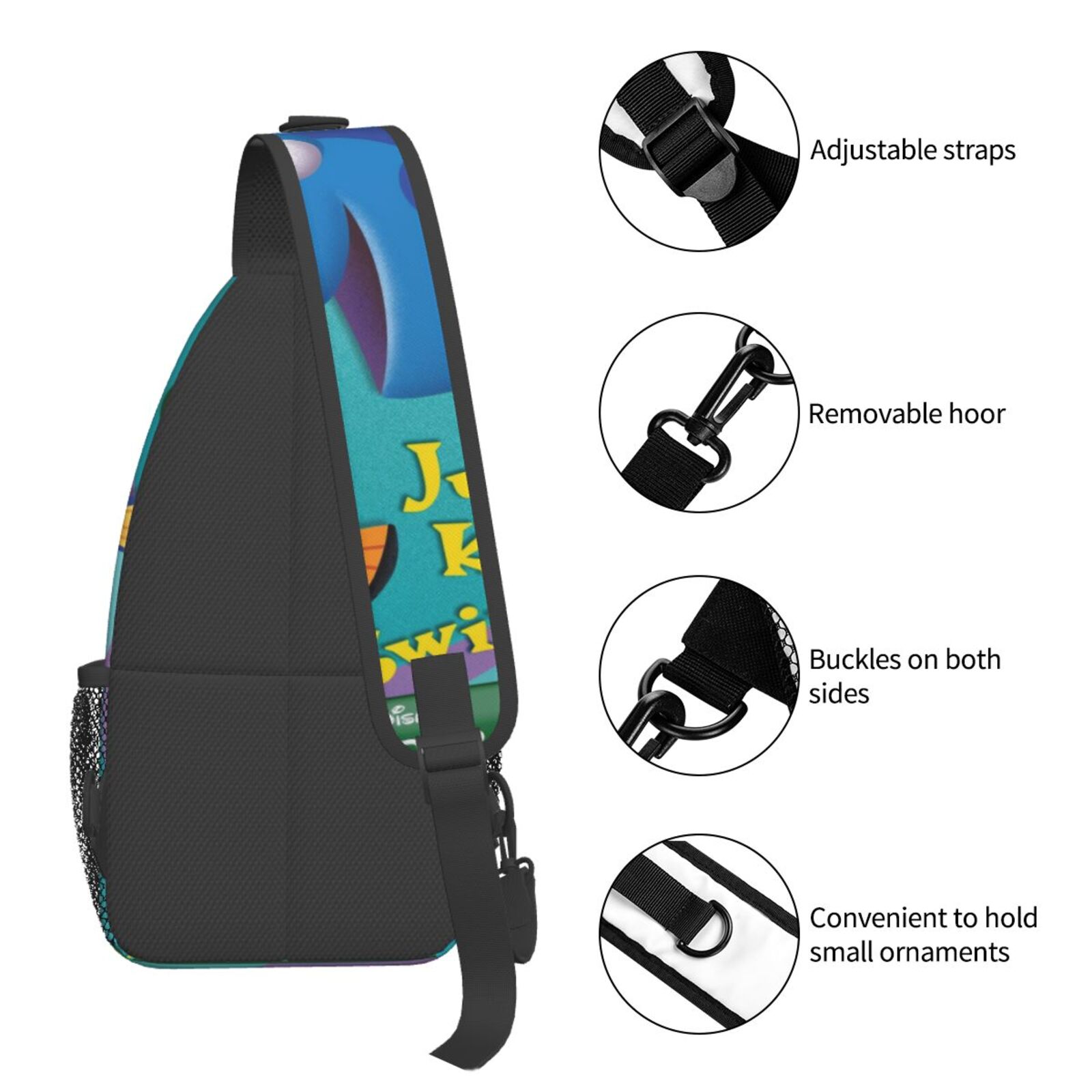 Finding Nemo Casual Sling Bag for Women Men Travel Crossbody Sling Backpack Small Chest Shoulder Bag Gym Sports Hiking Daypack 7.5 x 3.5 x 15.3 inch