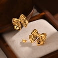 thumbnail image 2 of Gold Bow Earrings for Women Bow Stud Earrings Dainty Ribbon Earrings Small Bowknot Earrings Jewelry Birthday Christmas Gifts, 2 of 7