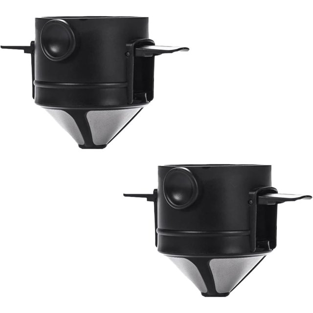 2 Pcs Pour Over Coffee Dripper Reusable Pour Over Coffee Dripper Paperless Coffee Filter Cone for Home and Office Use