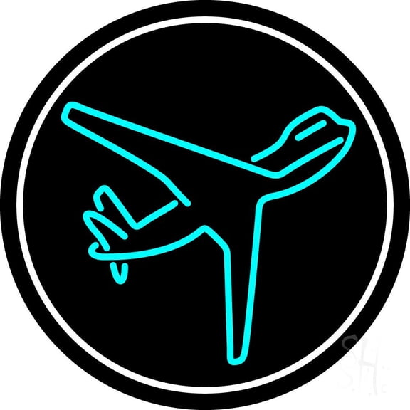 Turquoise Travel With White Border LED Neon Sign 18 x 18 - inches, Black Square Cut Acrylic Backing, with Dimmer - Bright and Premium built indoor LED Neon Sign for Décor, Travel agency, Storefront.