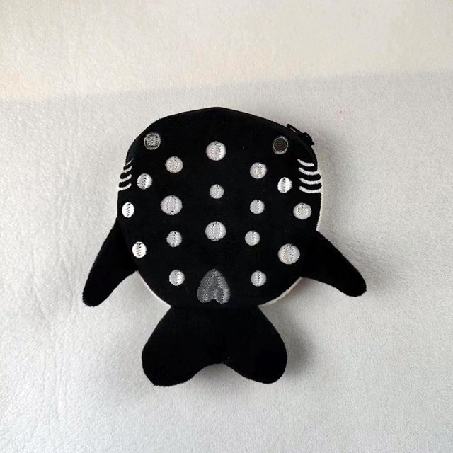 Monedero de tiburón de dibujos animados para niños, bolsa de peluche con cremallera, embalaje de cable de datos, colgante de joyería, pequeños regalos