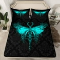 thumbnail image 2 of Homewish Teens Abstract Dragonfly 4 Pieces Queen Sheet Sets,Exotic Damask Ultra Soft Flat Sheet,Gothic Style Queen Fitted Sheet,Microfiber Bedroom Decor, 2 of 7