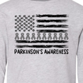 thumbnail image 4 of Inktastic Parkinson's Awareness Gray Ribbons and Flag Long Sleeve Youth T-Shirt, 4 of 5