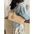 thumbnail image 5 of Straw Tote Bag for Women Woven Raffia Shoulder Bag Adjustable Top Handle Summer Beach Handbag for Casual Vacation Travel, 5 of 7
