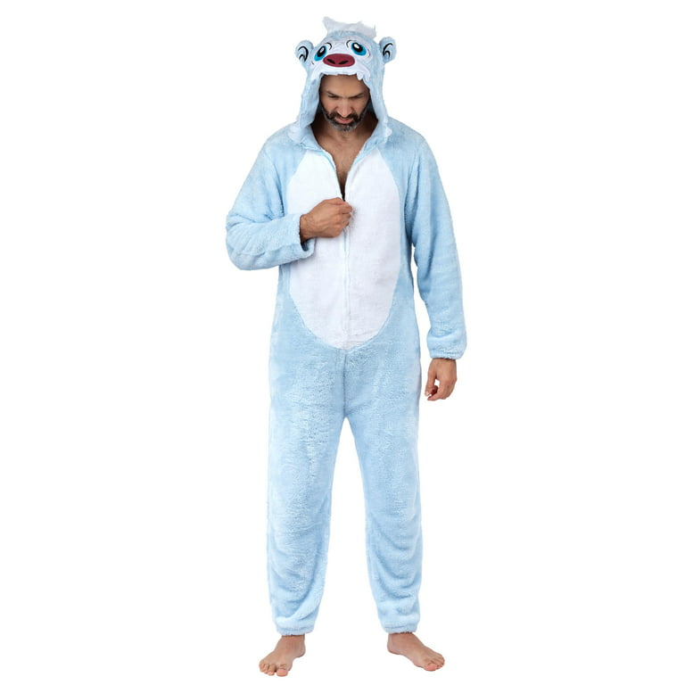 Christmas Mens Union Suit Zip-Up Onesie Pajama, Bunny, Yeti, or