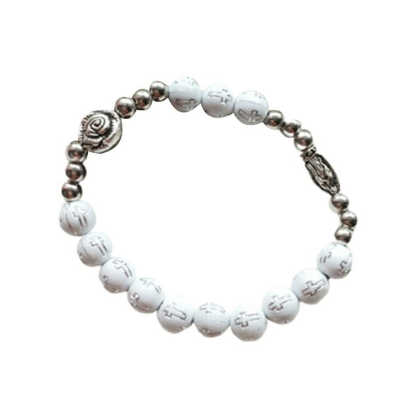 Giaone Catholic Cross Finger Chain Mini Rosary Baptism Rosaries Bracelet for Baptism